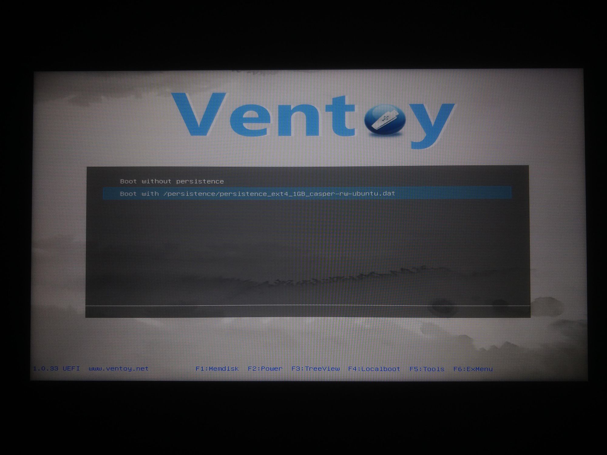 ventoy-persistence-menu